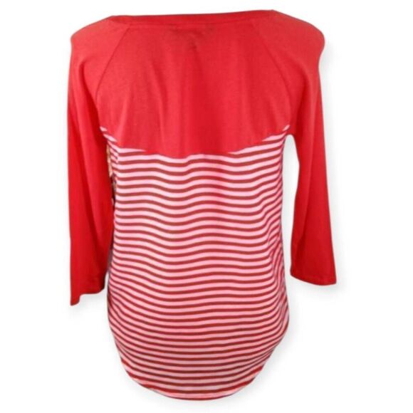 EXPRESS CORAL/ORANGE STRIPE T-SHIRT SZ.XS EUC - Picture 2 of 4